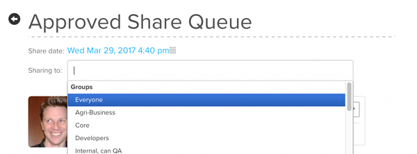 Approved share queue example 