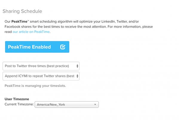 Sharing schedule example