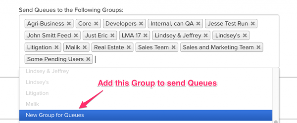 Add groups to queues example 